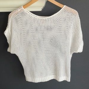 White cotton mesh top